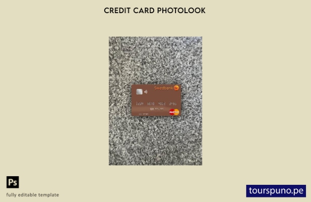 listo para imprimir plantilla frontal de Suecia Swedbank mastercard photolook